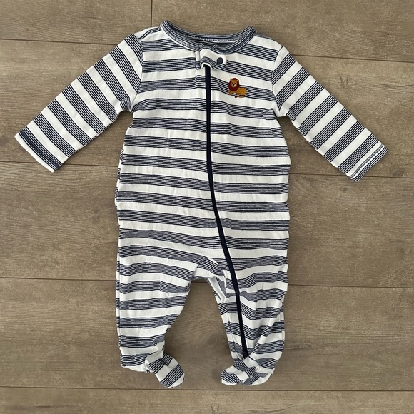 Carter’s Striped Lion Zip Sleeper Footies Sleep and Play Baby Boy 6 Months EUC - Picture 4 of 9